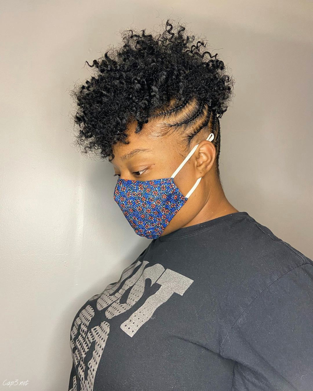 Braided Curly Faux Hawk