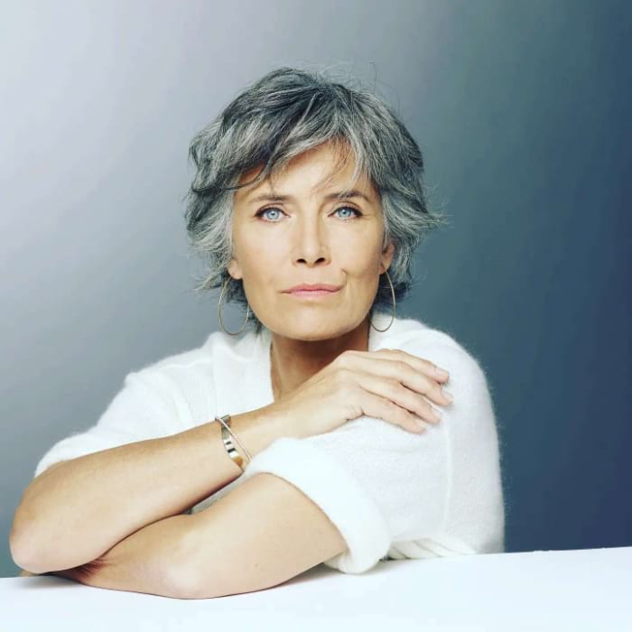 Gray Hair Layered Bob
