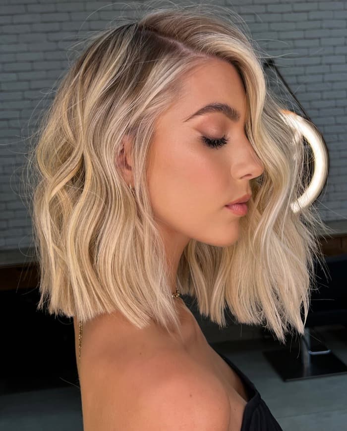 Long Bob Side Part