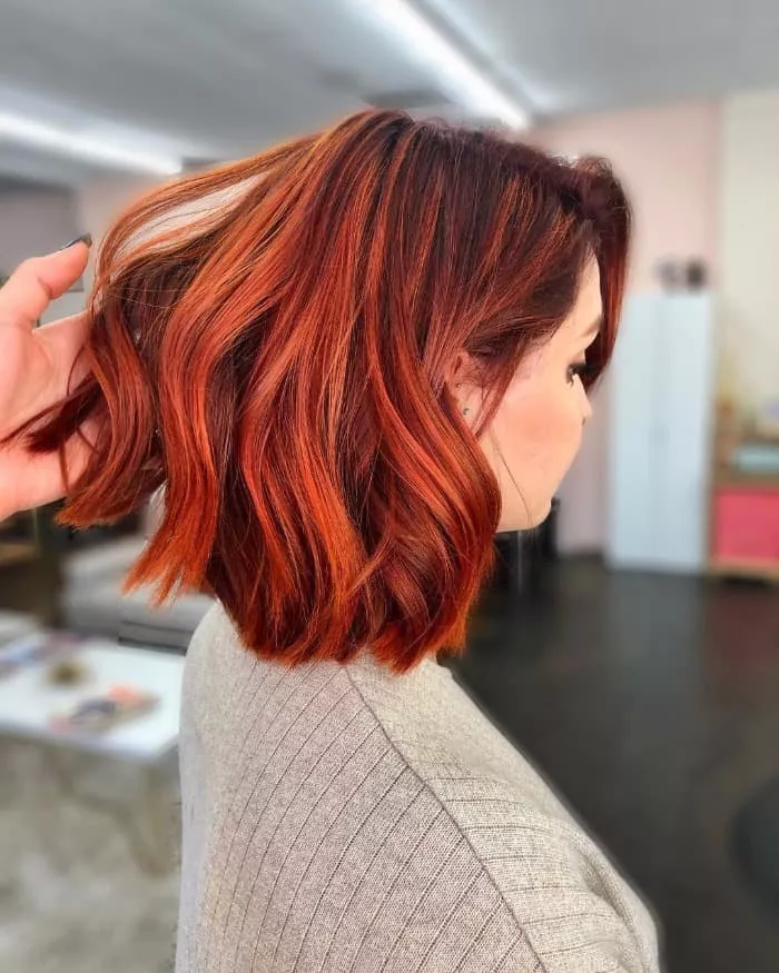 Short Curled Auburn Hair