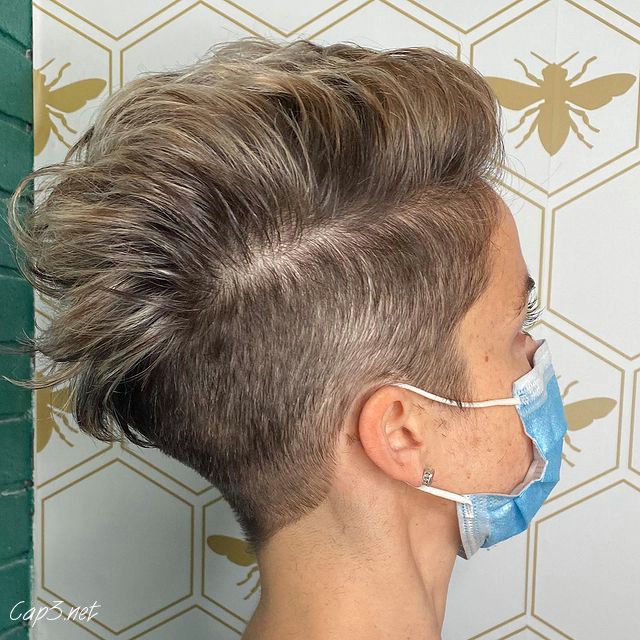 Side Part Hairstyle Faux Hawk