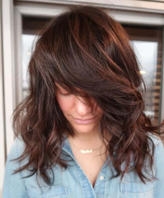 Side Swept Straight Curly Lob
