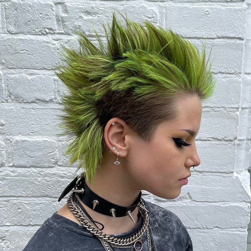 Sleek Lime Green Faux Hawk
