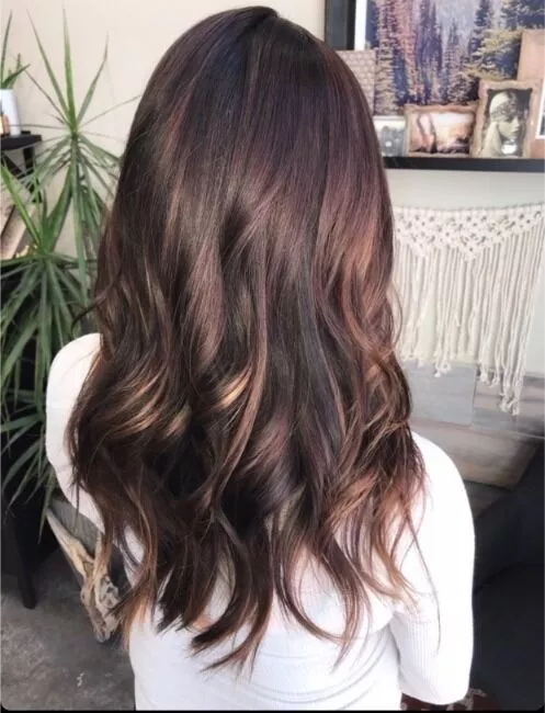 auburn with blonde balayage