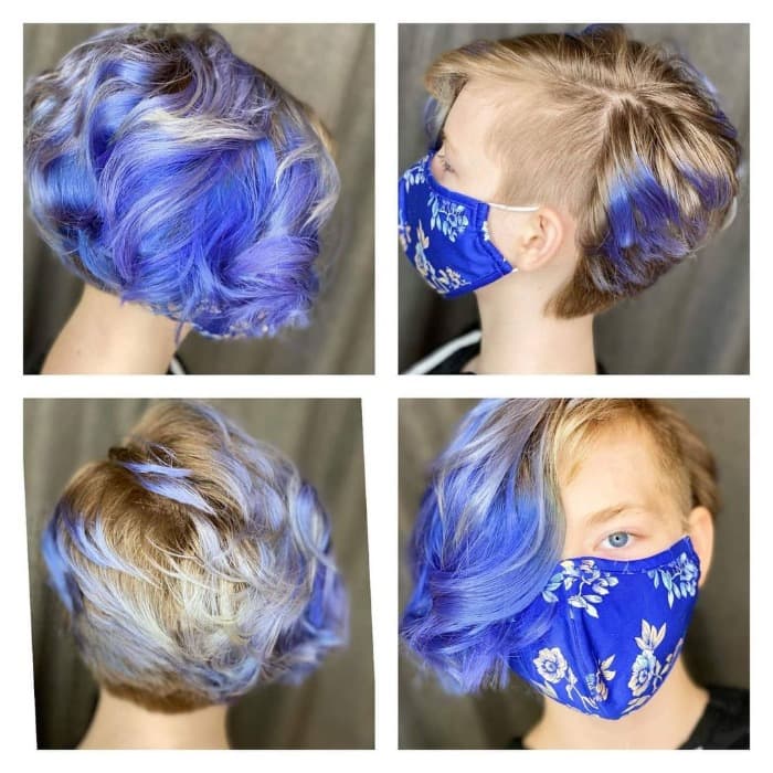 curly pixie with bangs