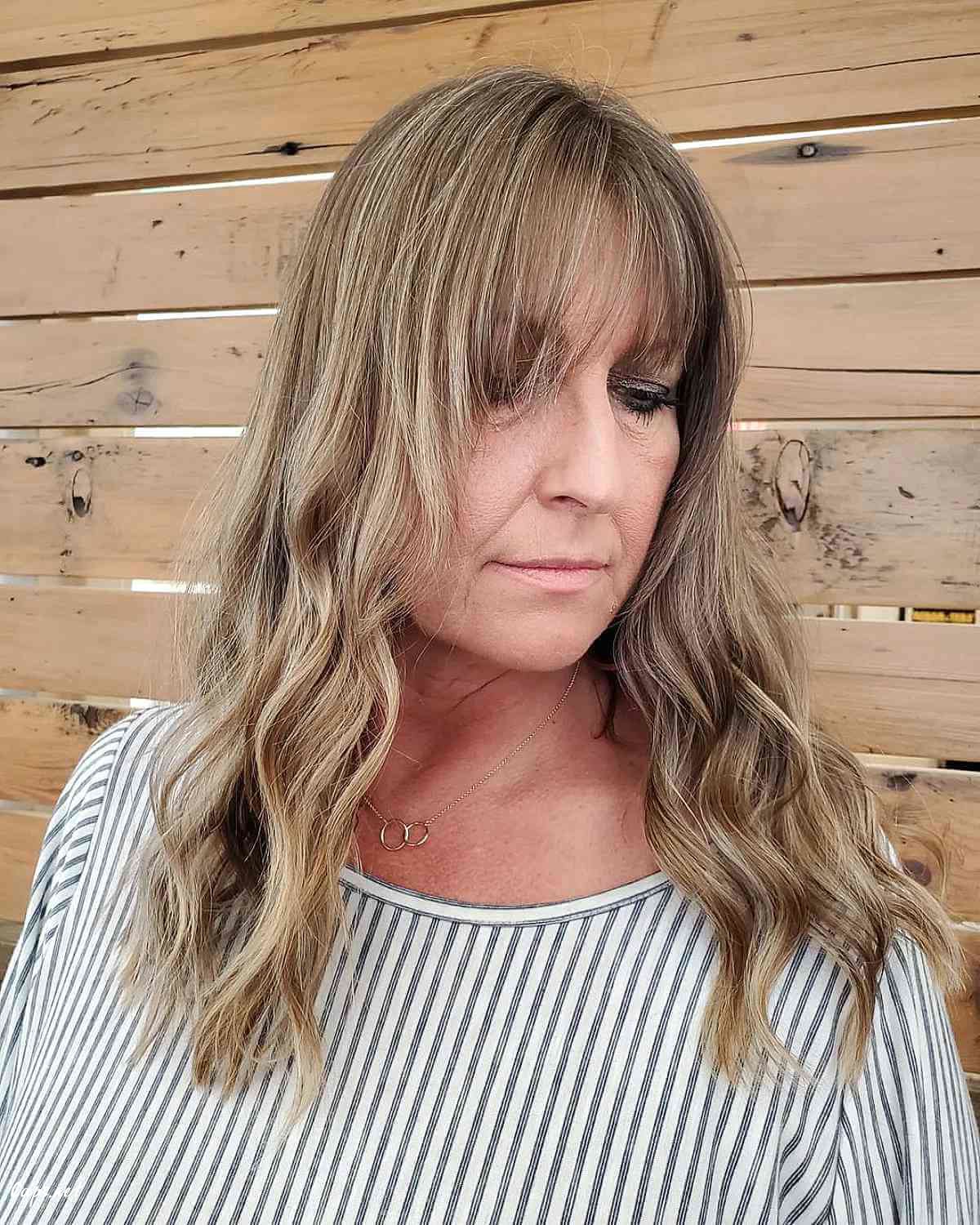 gorgeous long hairstyle for older women over 60