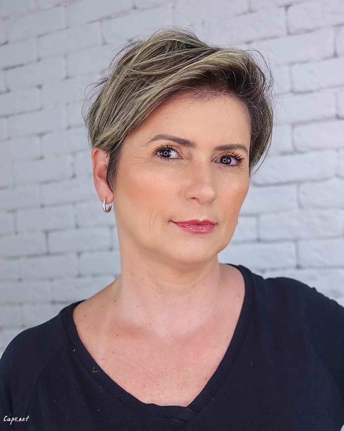 long pixie with side swept bangs hairstyle
