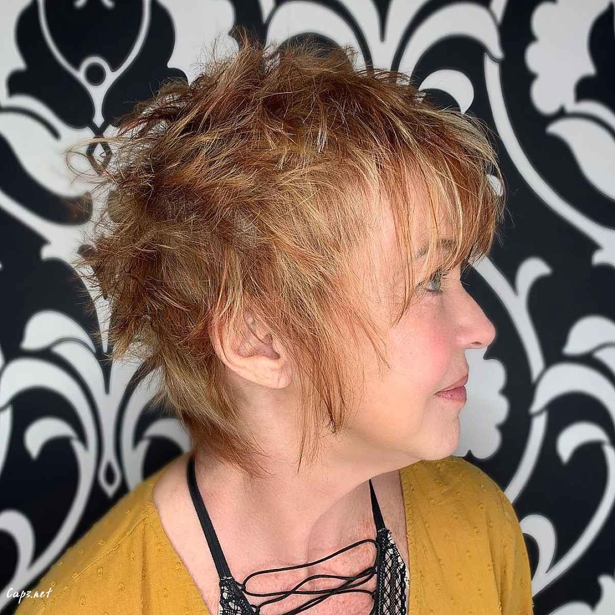 messy choppy lixie shag for sixty year old women