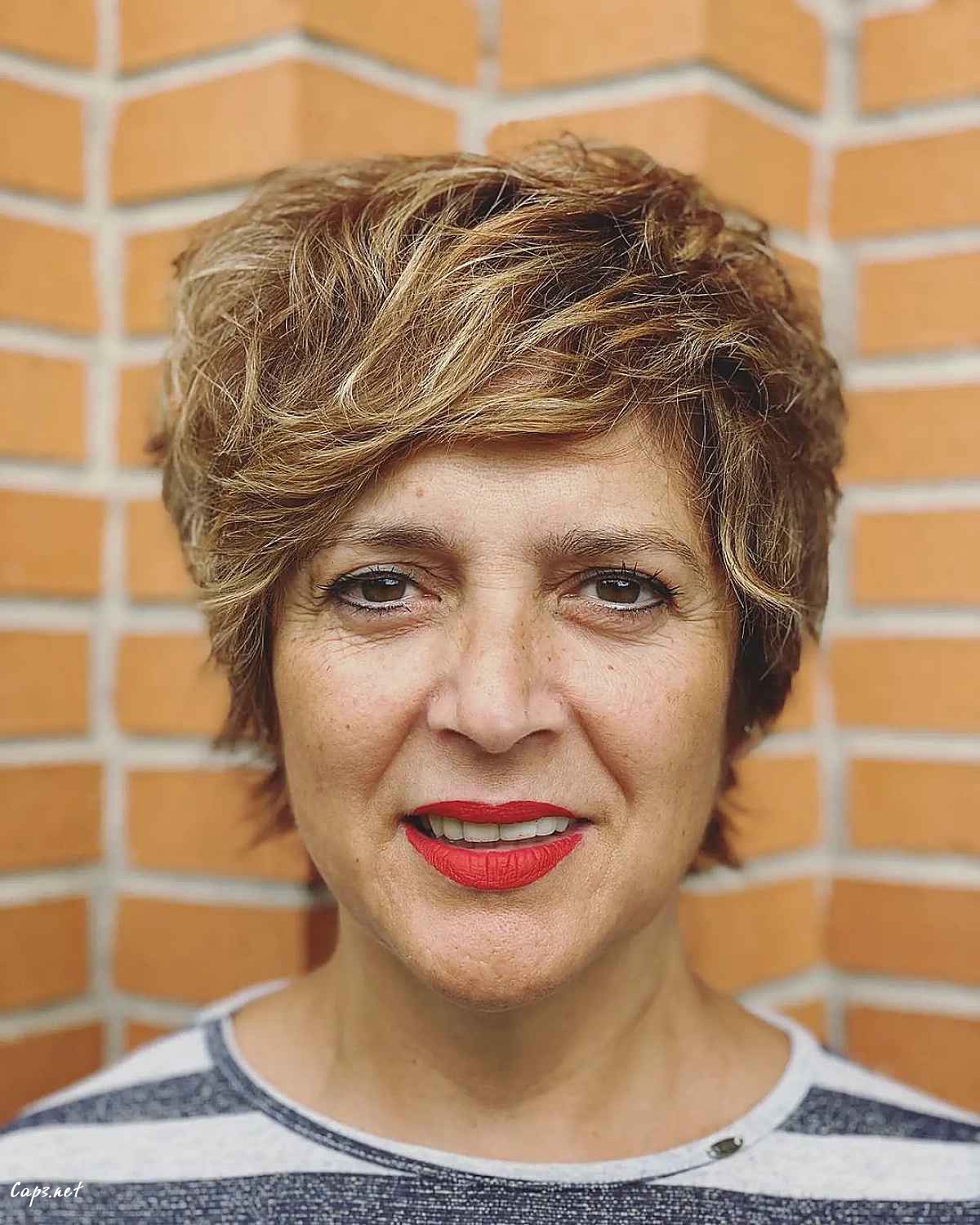 modern shaggy bowl cut for seniors in their 60s