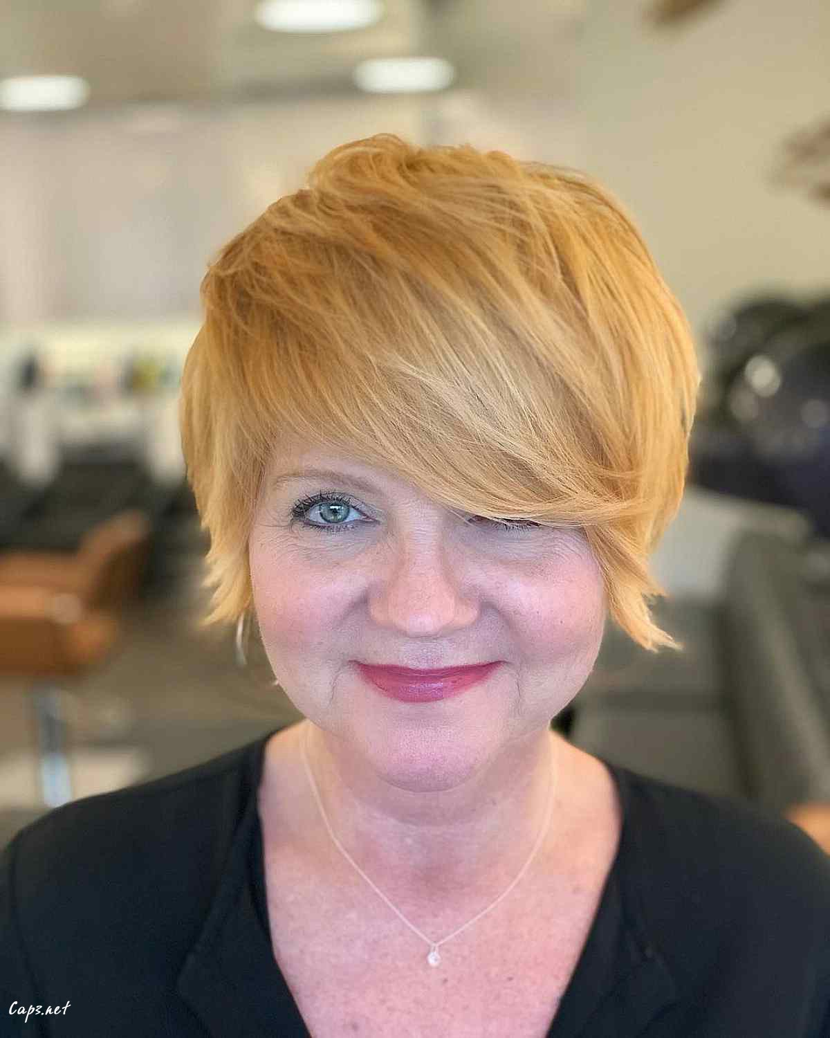 pixie shag cut for older women