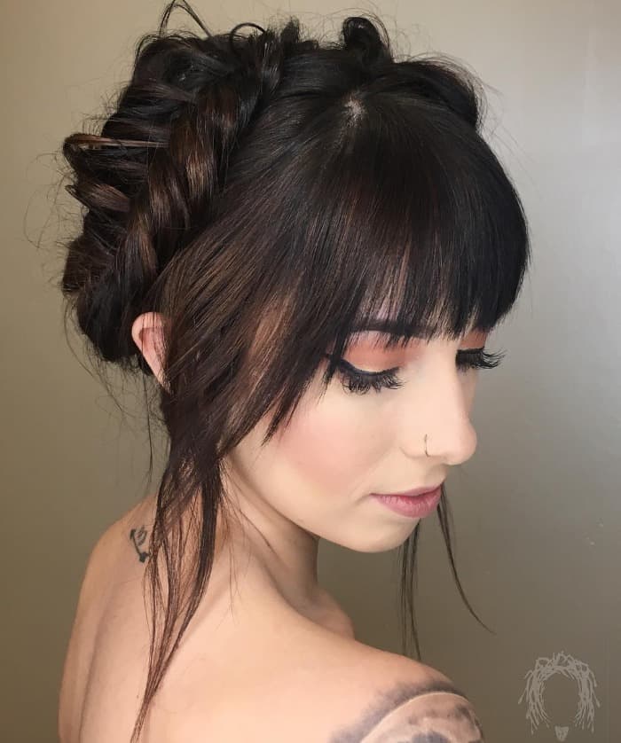 short bangs updo