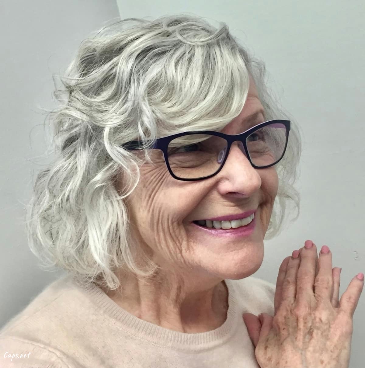 short shag for seniors with wavy hair