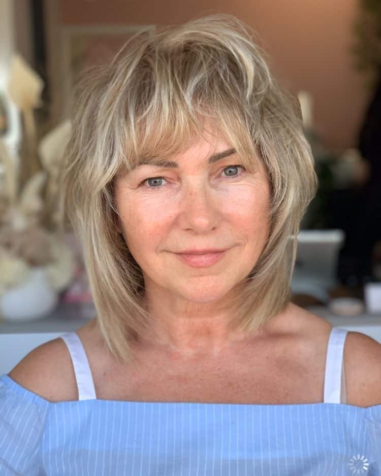short shag haircut for older women