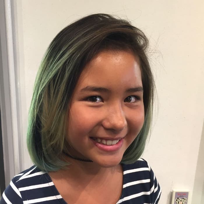 side swept ombre bob