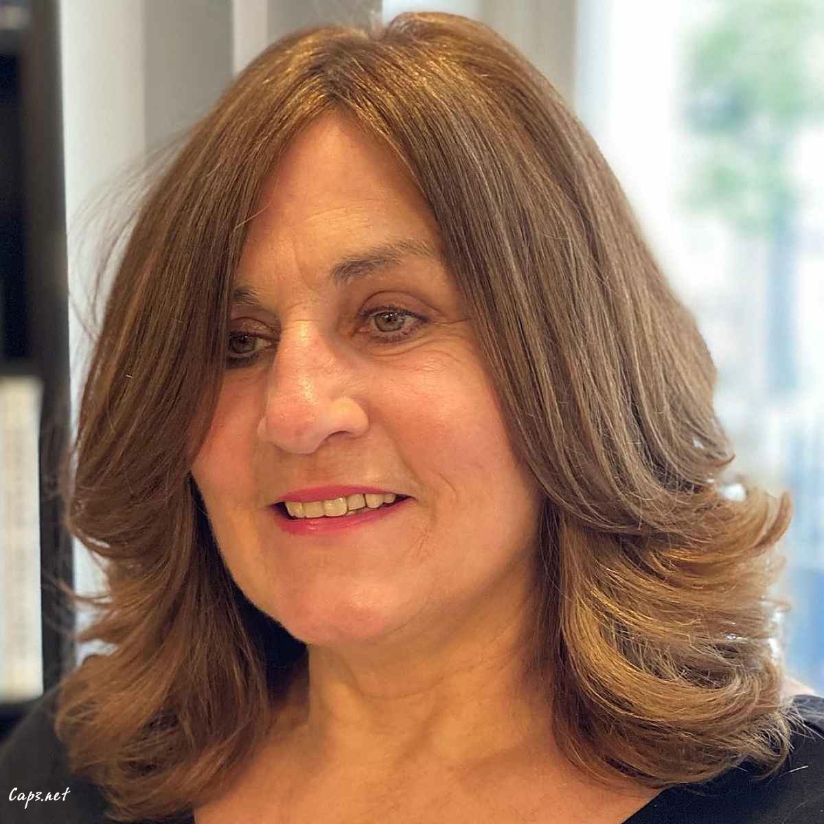 stylish medium length bob with layers for ladies past 60