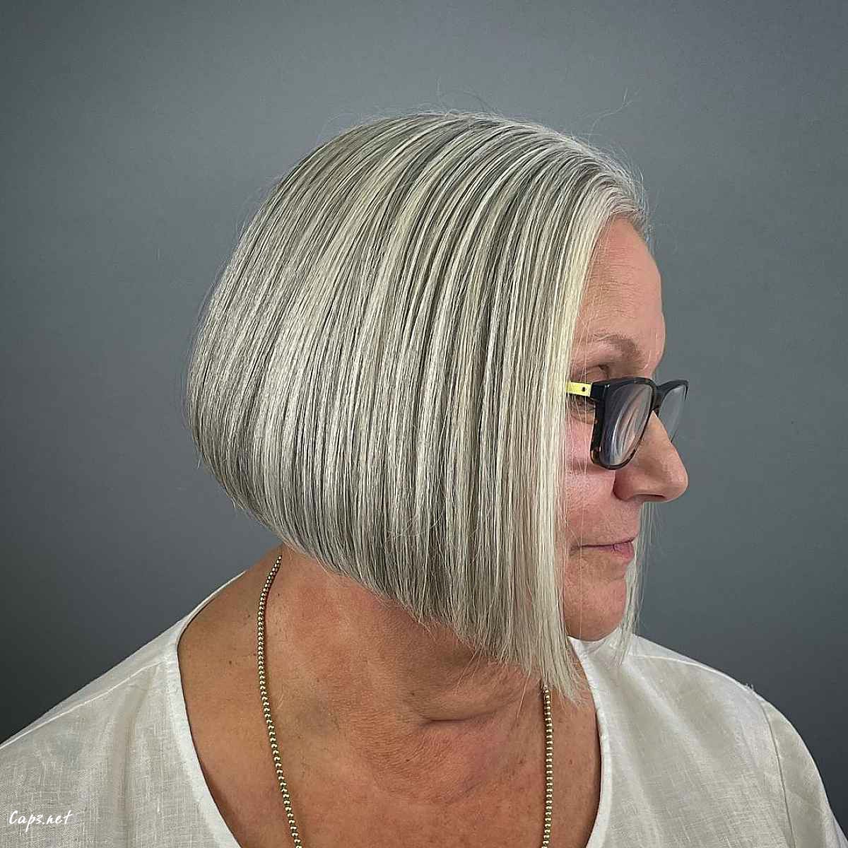 the a line bob with graduation for women past their sixties
