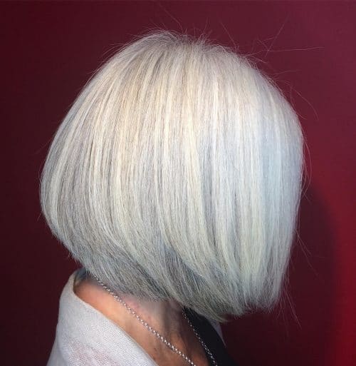 white textured graduated bob