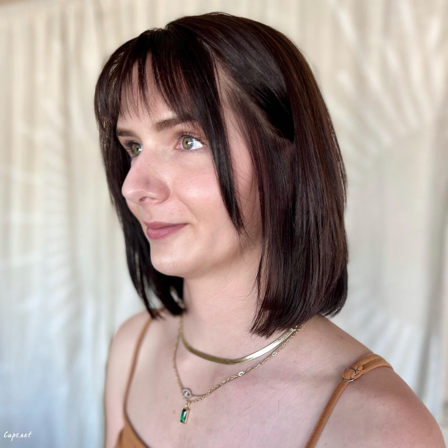 Brown Bob With Bangs