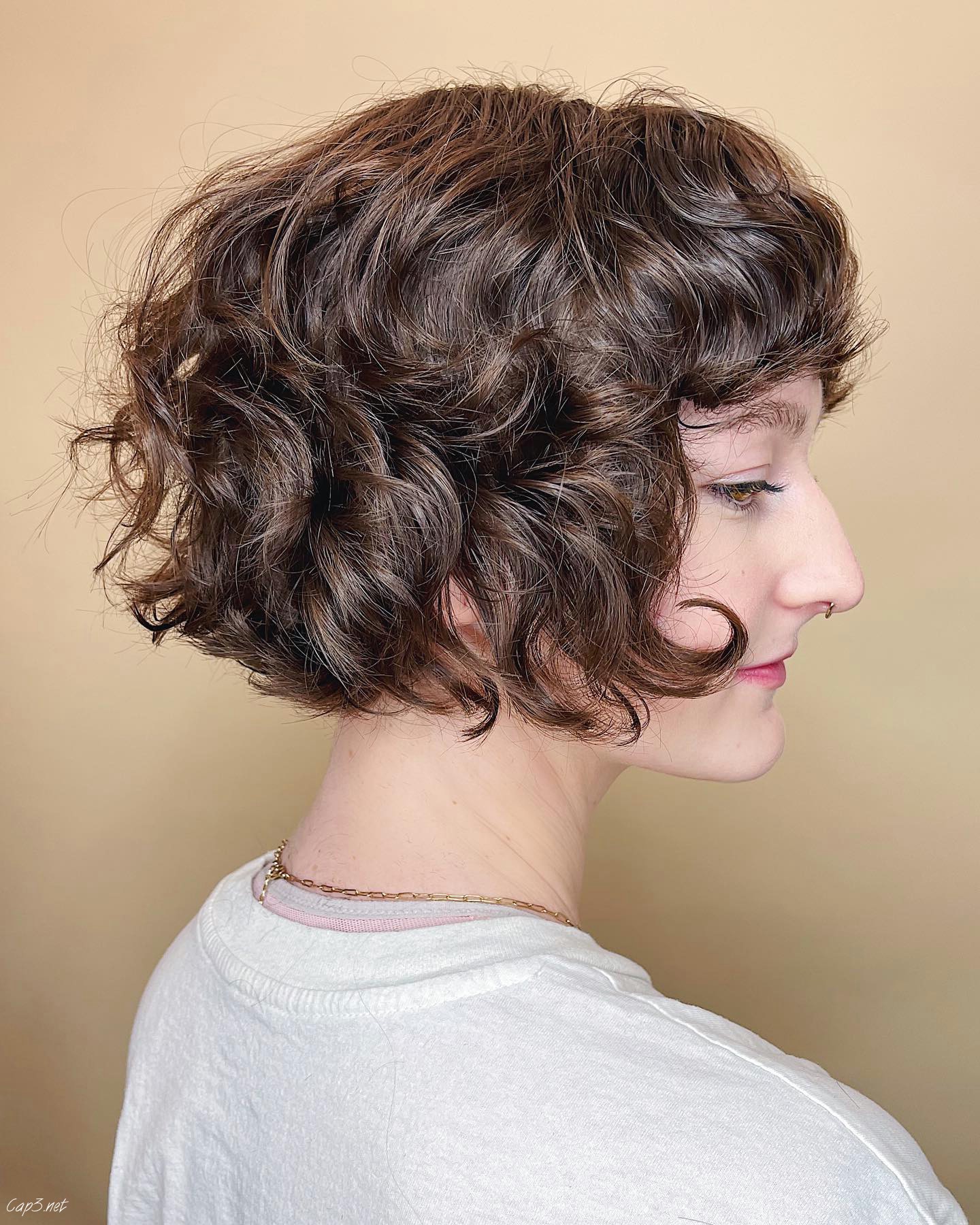 Brown Curly Lob