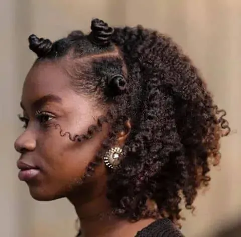 Half Down Half Bantu Knot