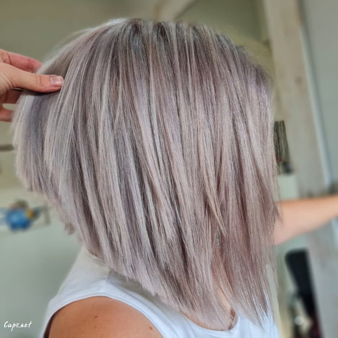 Icy Silver Choppy Bob