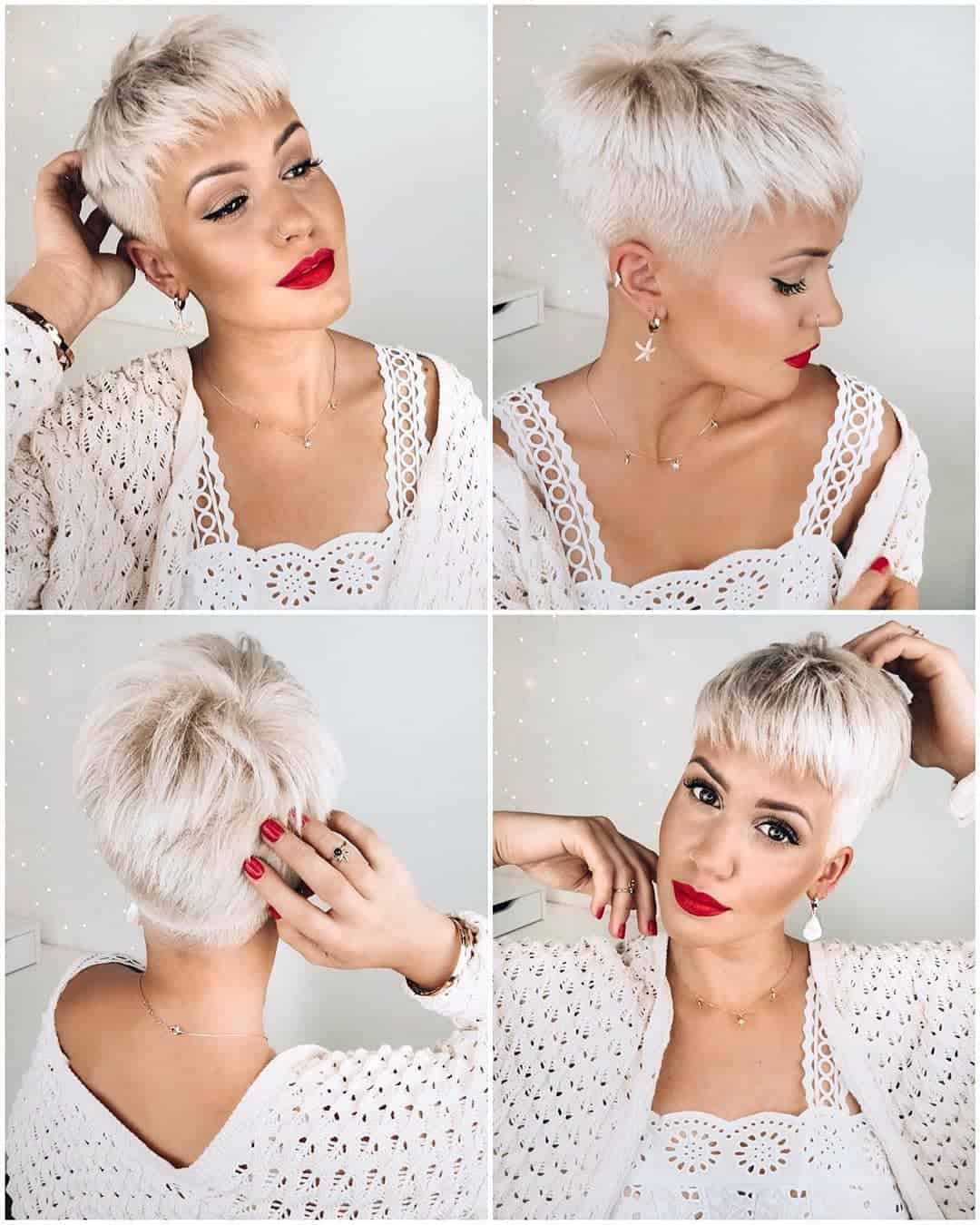 Platinum Silver Short Pixie Cut