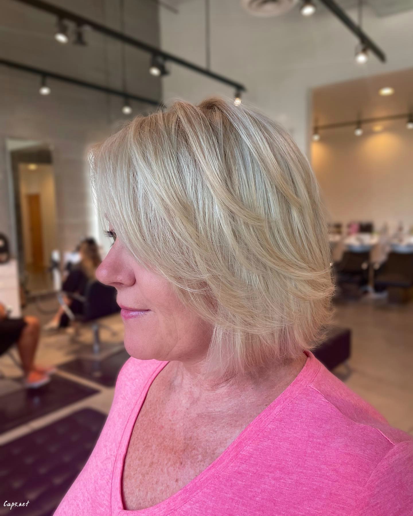 Short Blonde Side Bang Look