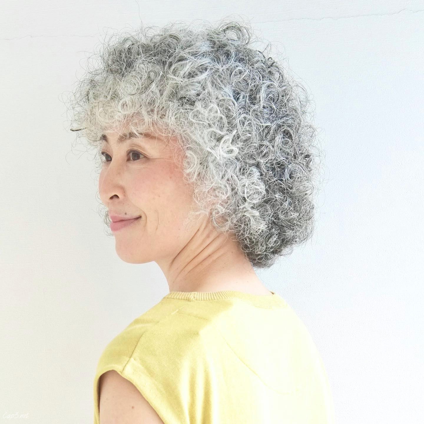 Short Curly Silver Hair