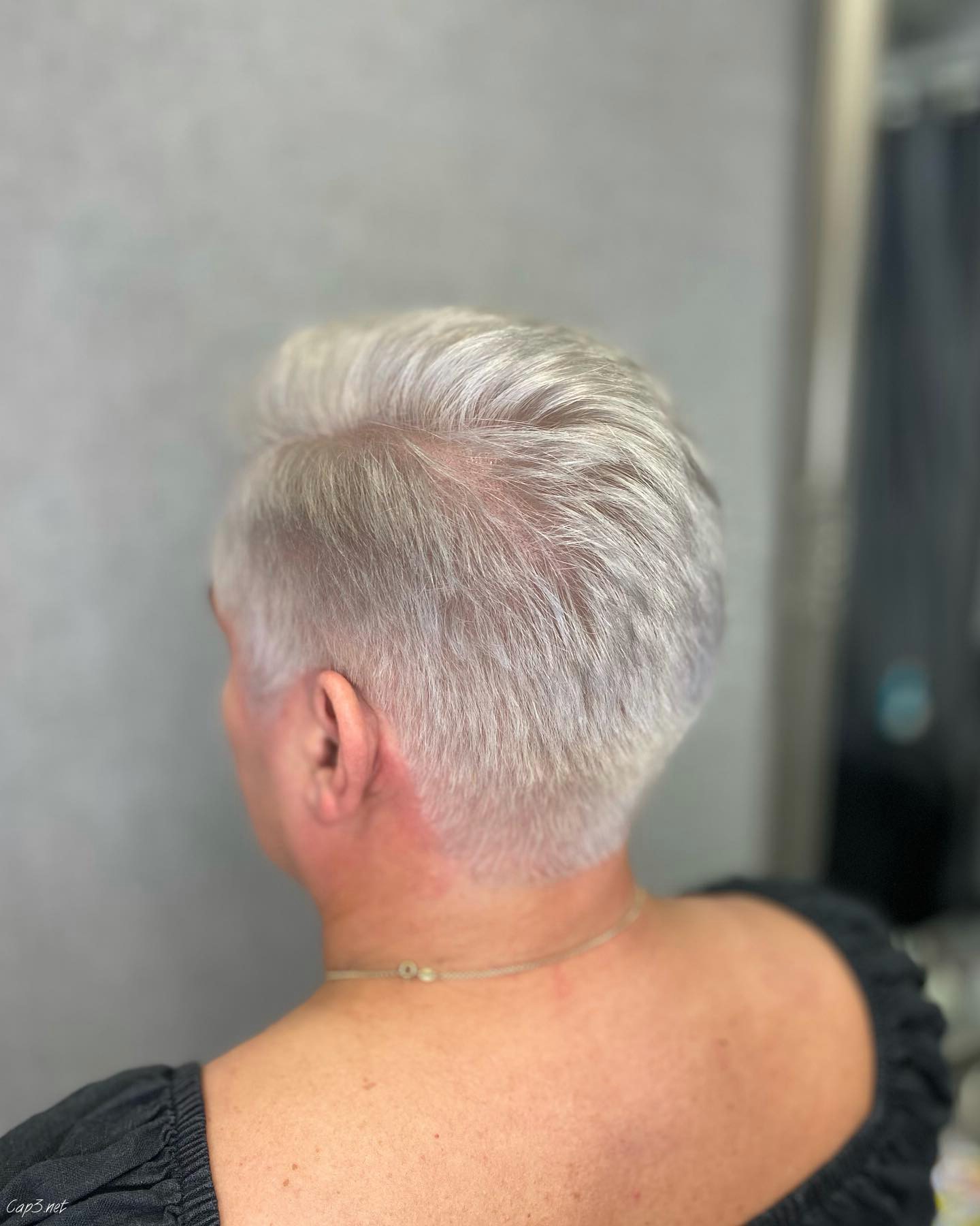 Short Grey Pixie Cut
