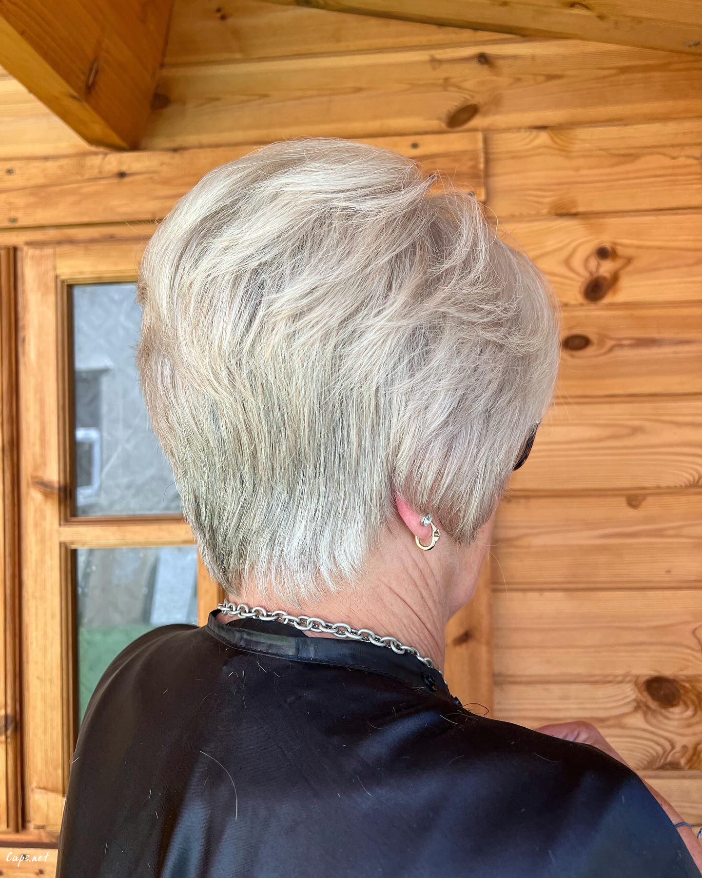 Short Silver Choppy Bob