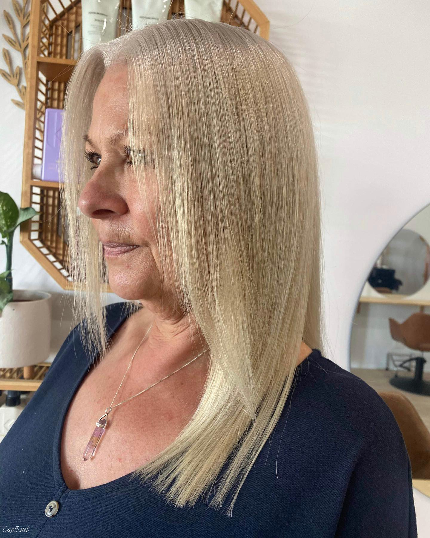 Straight Platinum Blonde Haircut