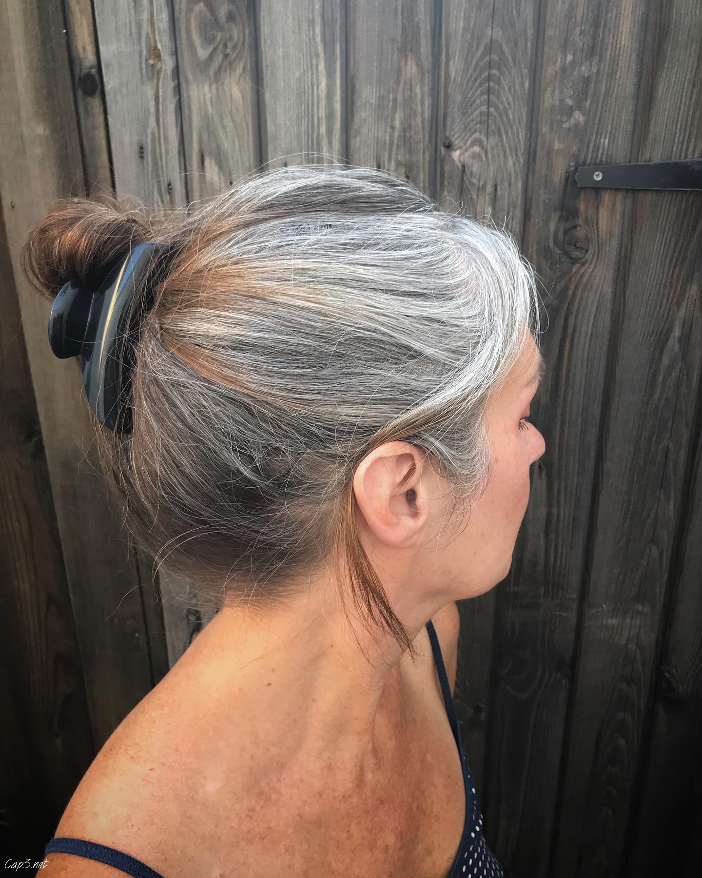 Updo Bun For Grey Hair
