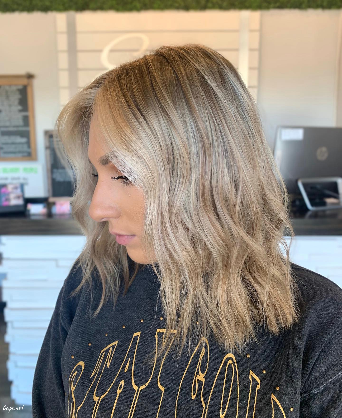 Blonde Hair Chopped Bob Cut
