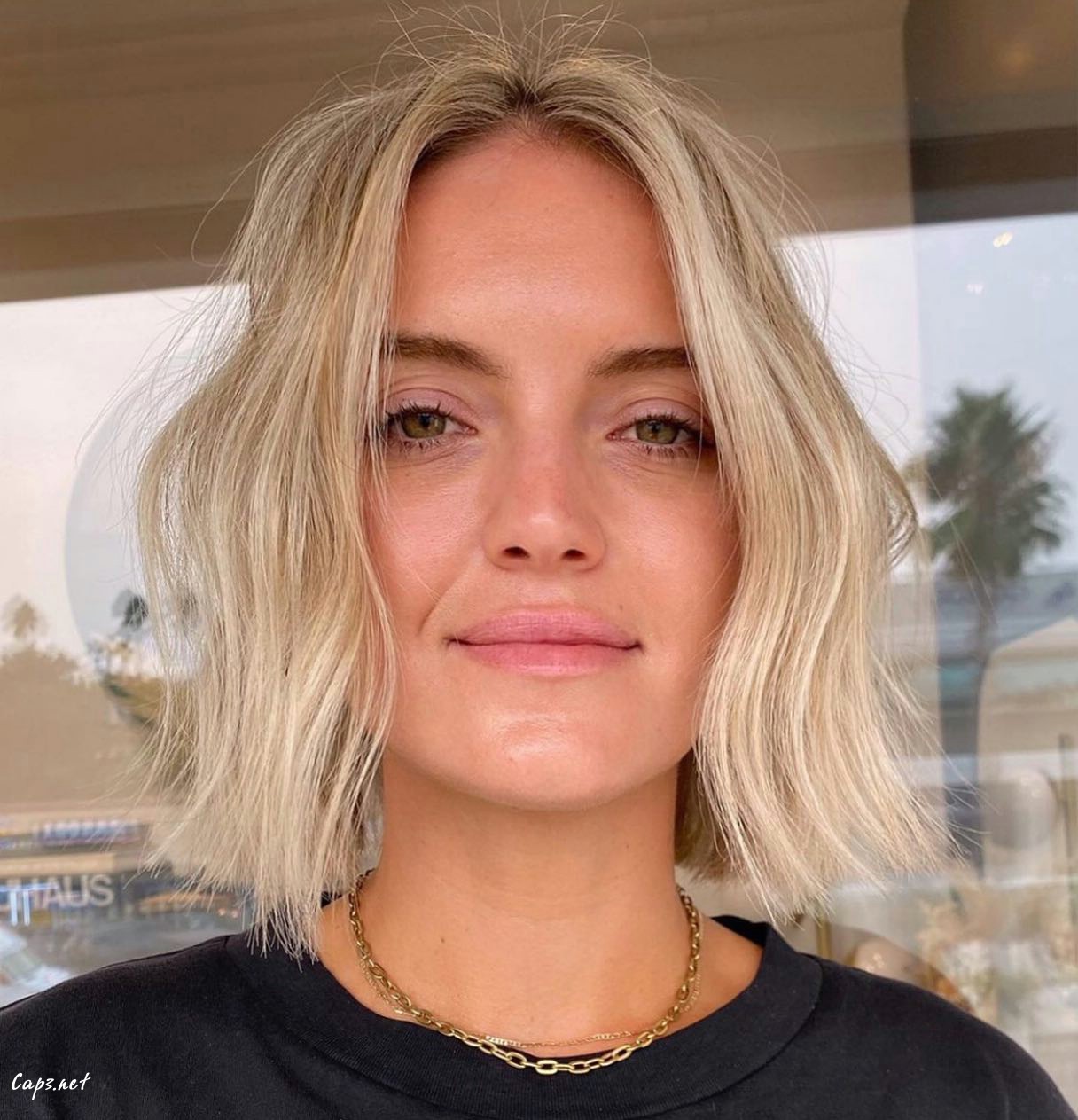 Chopped Blonde Bob Cut