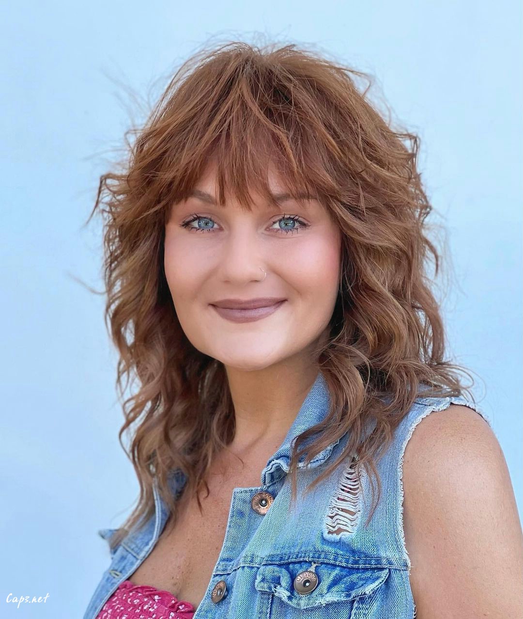 Curly Wavy Curtain Bangs