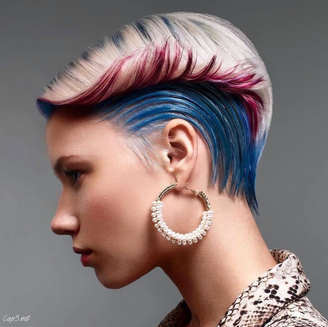 Edgy Colorful Pompadour Haircut