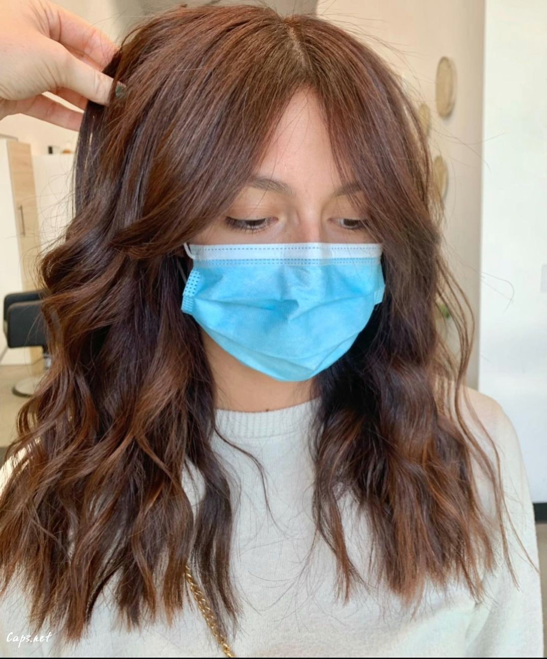 Elegant Brown Curtain Bangs
