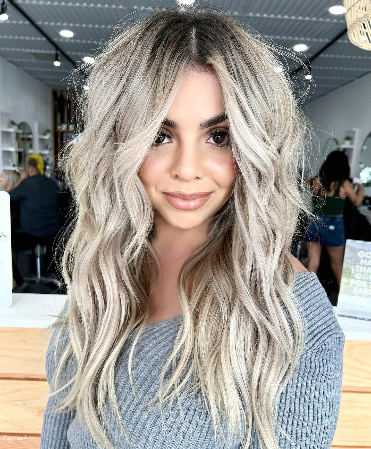 Icy Blonde Bob Fall Look