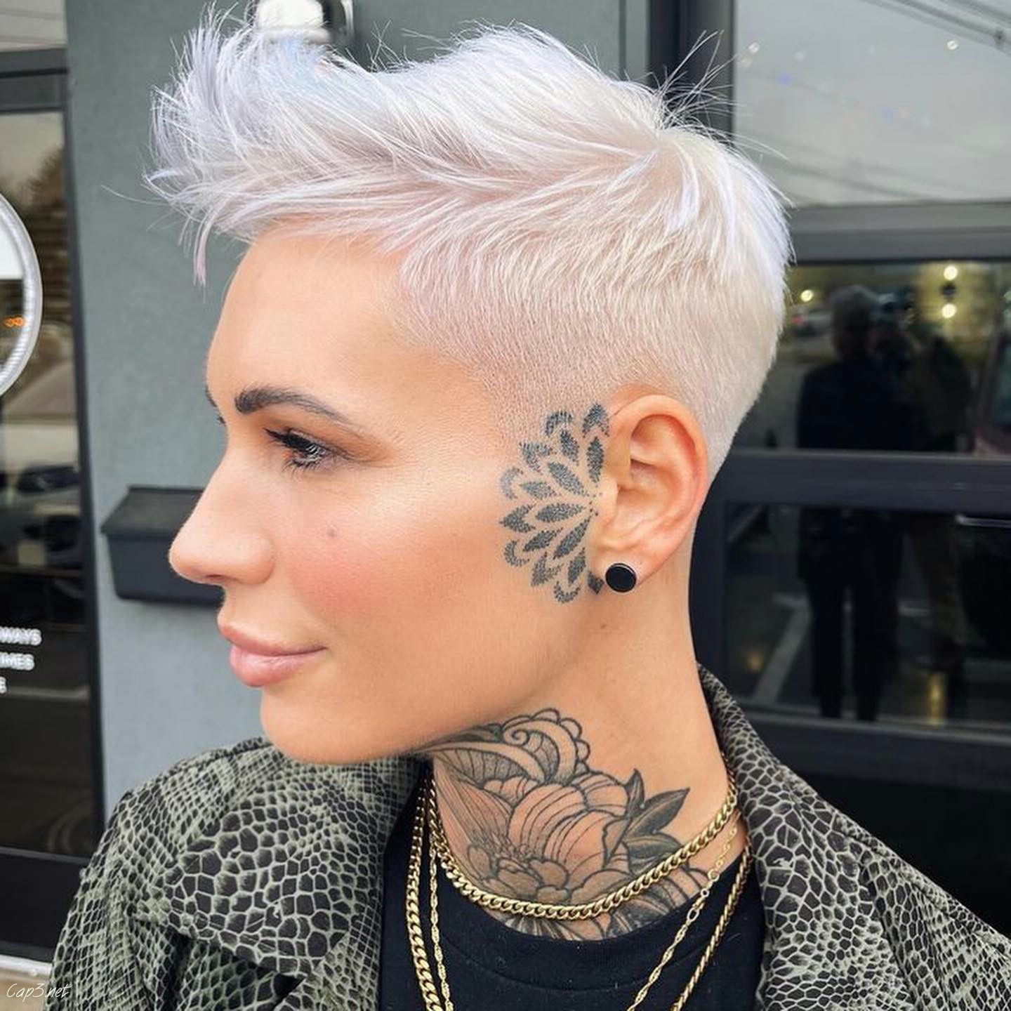 Platinum Icy Pompadour Cut