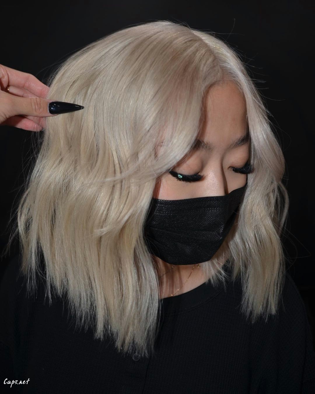 Short Blonde Bob Curtain Bangs