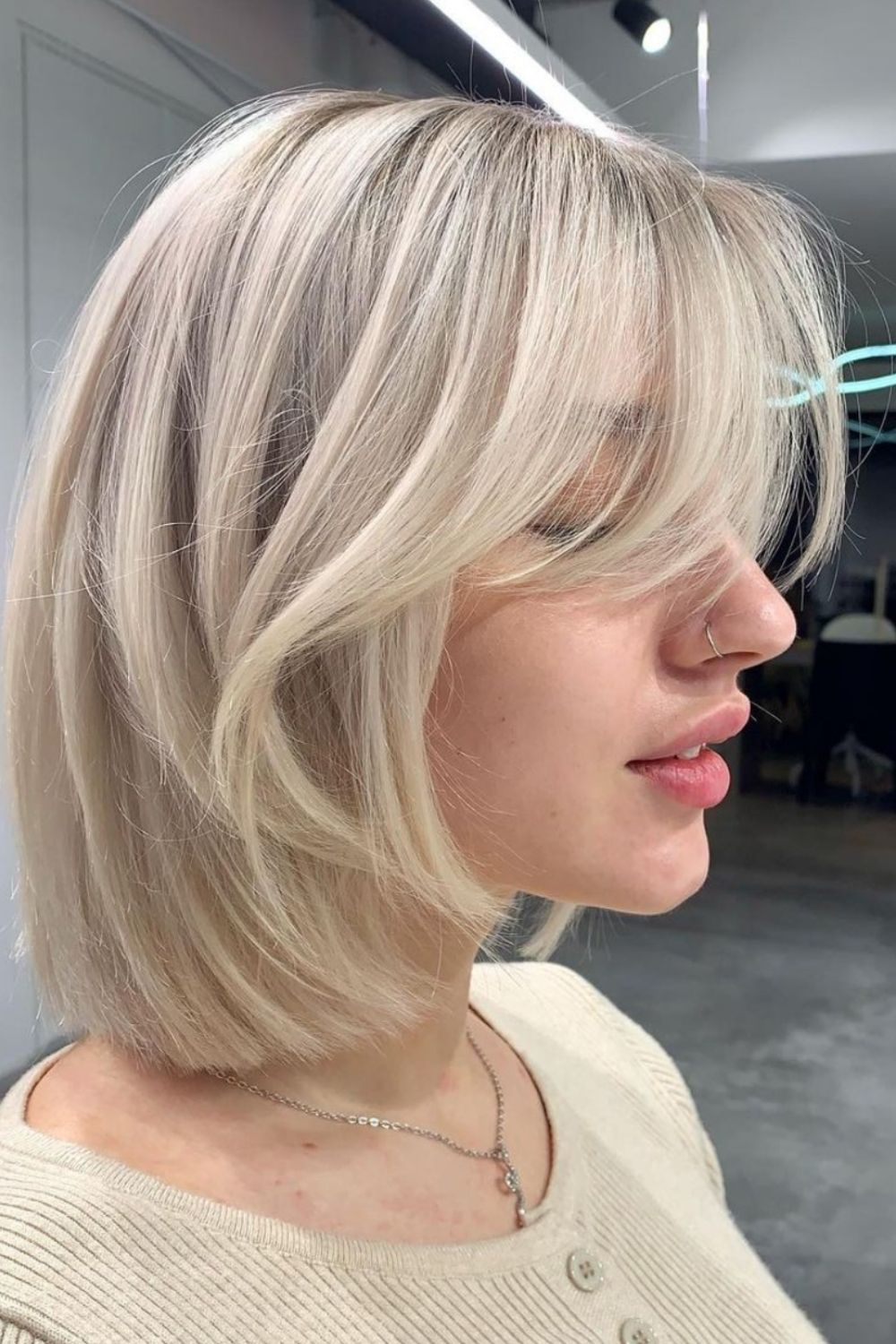 Curtain bangs for bob hair 1