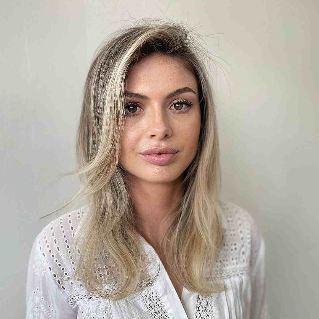 Platinum Blonde Side Part Hair