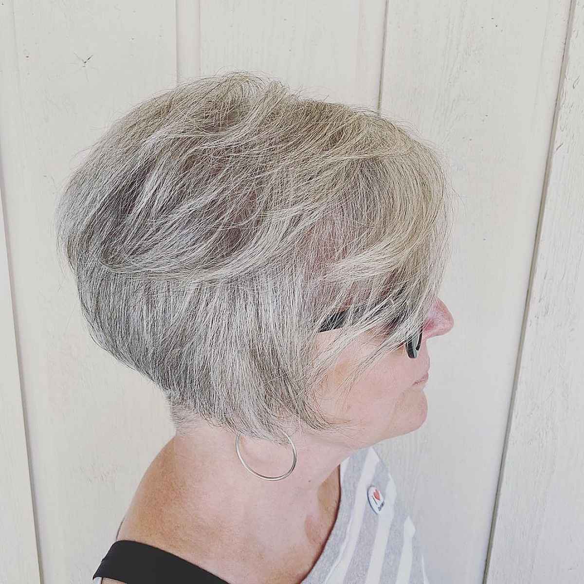 edgy choppy layers for women in their 60s