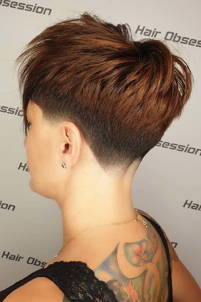 taper haircut women chestnut pixie