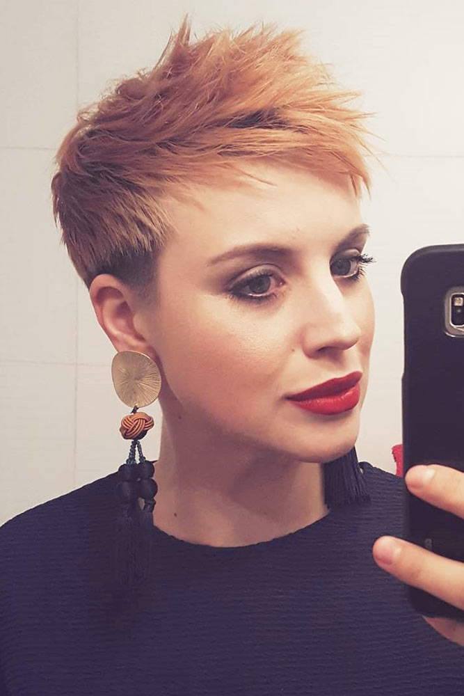 taper haircut women classic black copper short pixie sleek shaggy