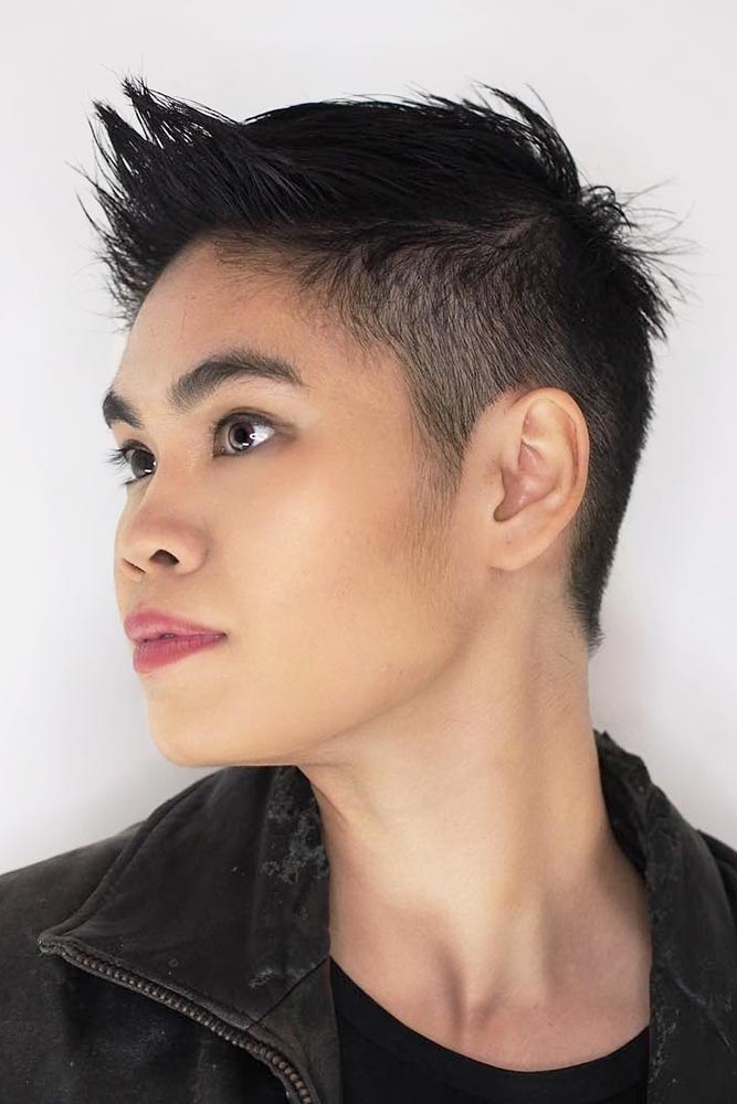 taper haircut women classic black short pixie sleek