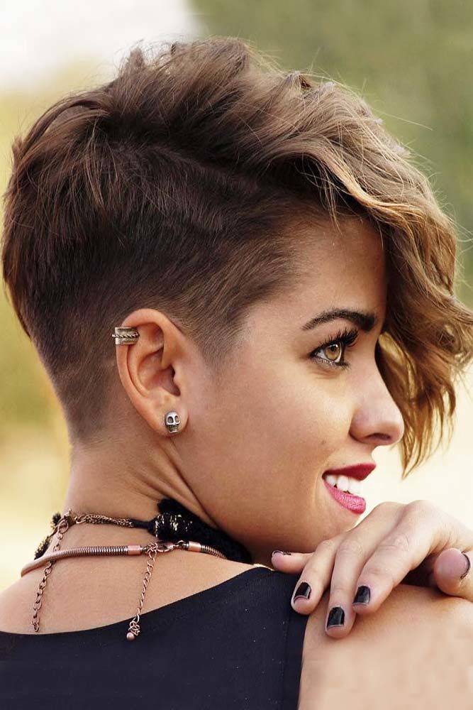 taper haircut women layered brown balayage long shaved wavy choppy