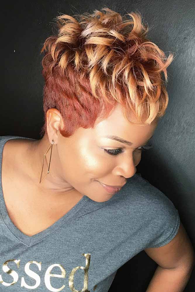 taper haircut women long natural curly pixie red copper messy layered