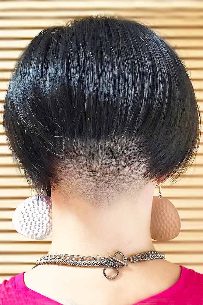 taper haircut women long sleek bob black layered inverted