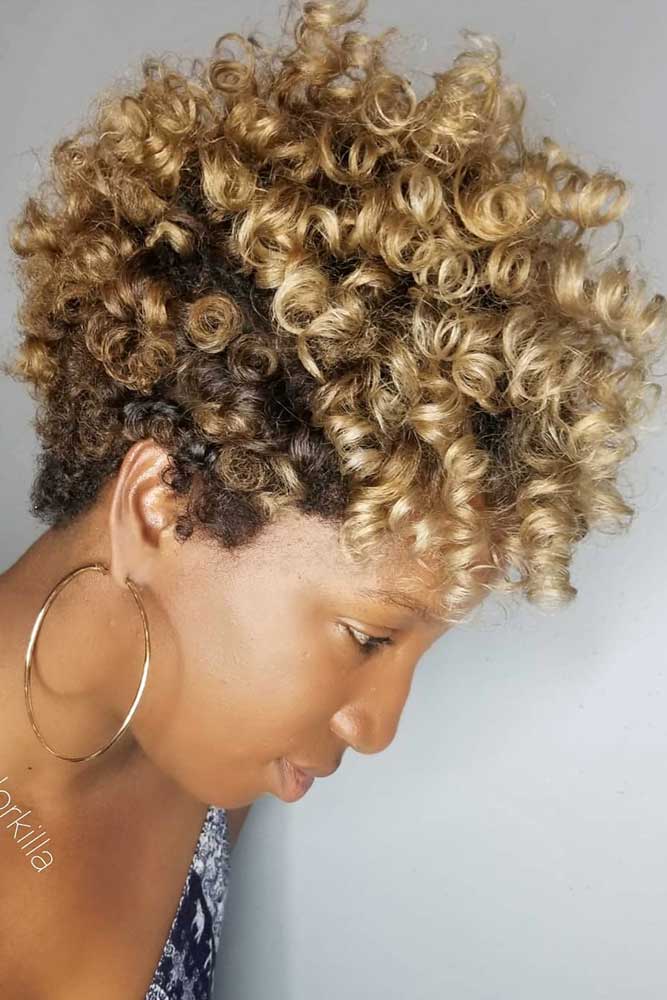 taper haircut women natural gold curls
